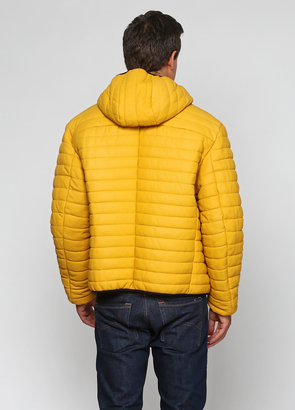 Желтая зимняя куртка кожаная Miletos