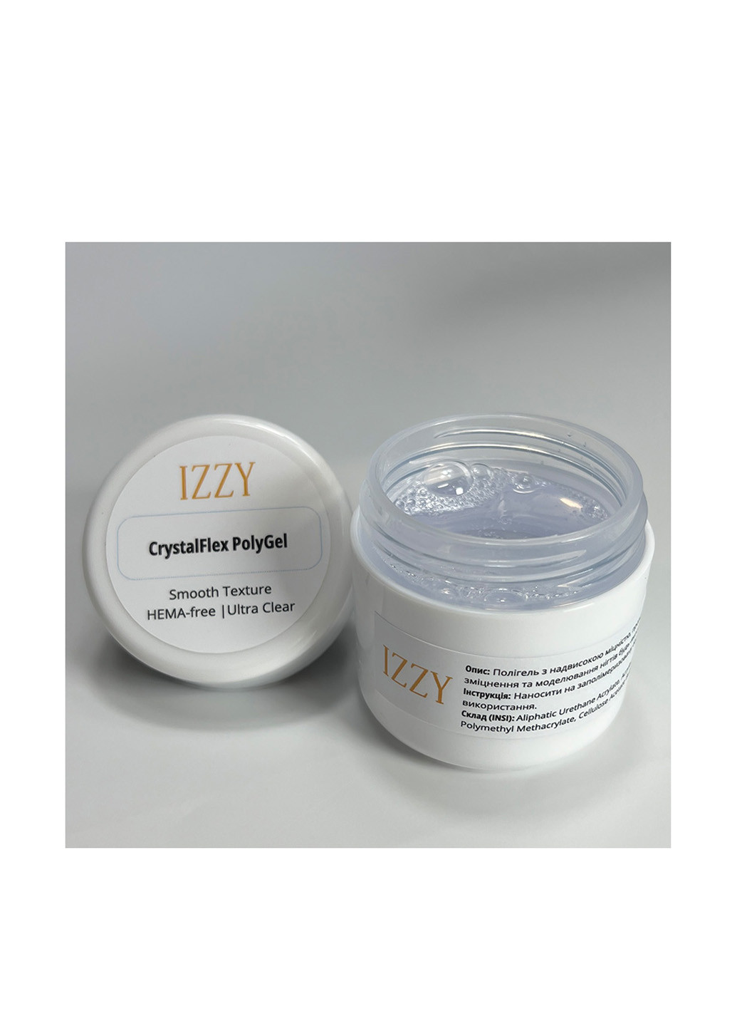 Прозрачный полигель для маникюра CrystalFlex PolyGel, 40 г Izzy (363030568)