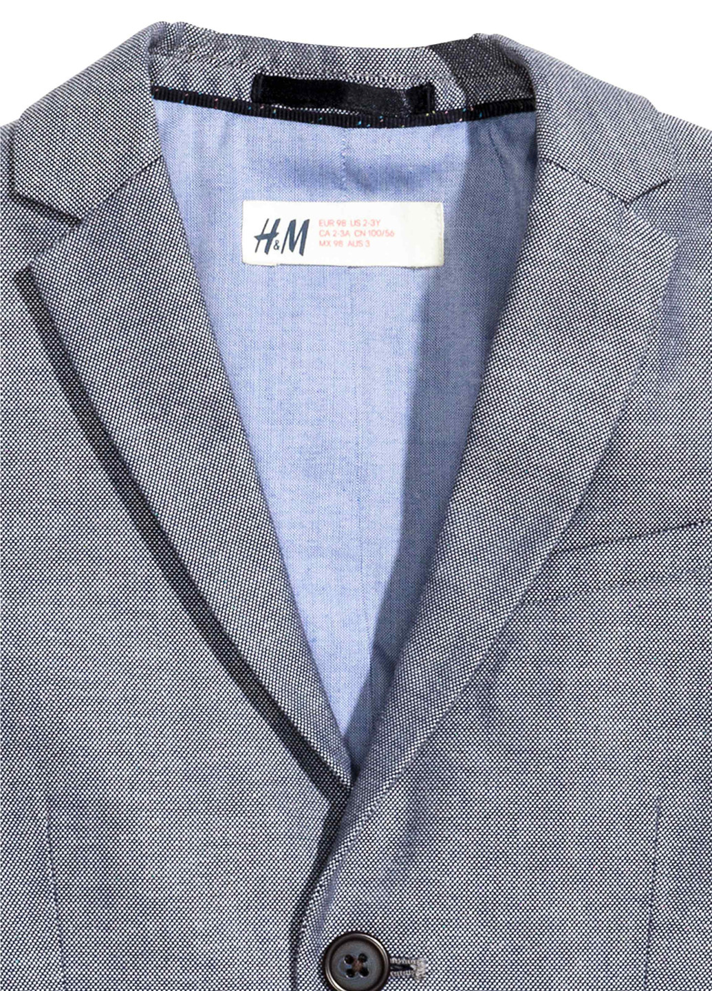 Пиджак H&M с длинным рукавом однотонный синий кэжуал