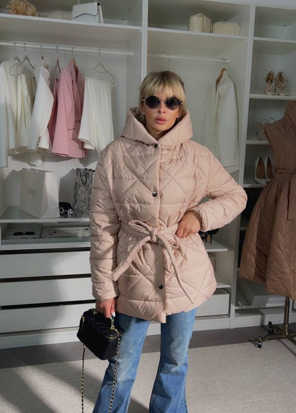 Бежевая демисезонная куртка No Brand