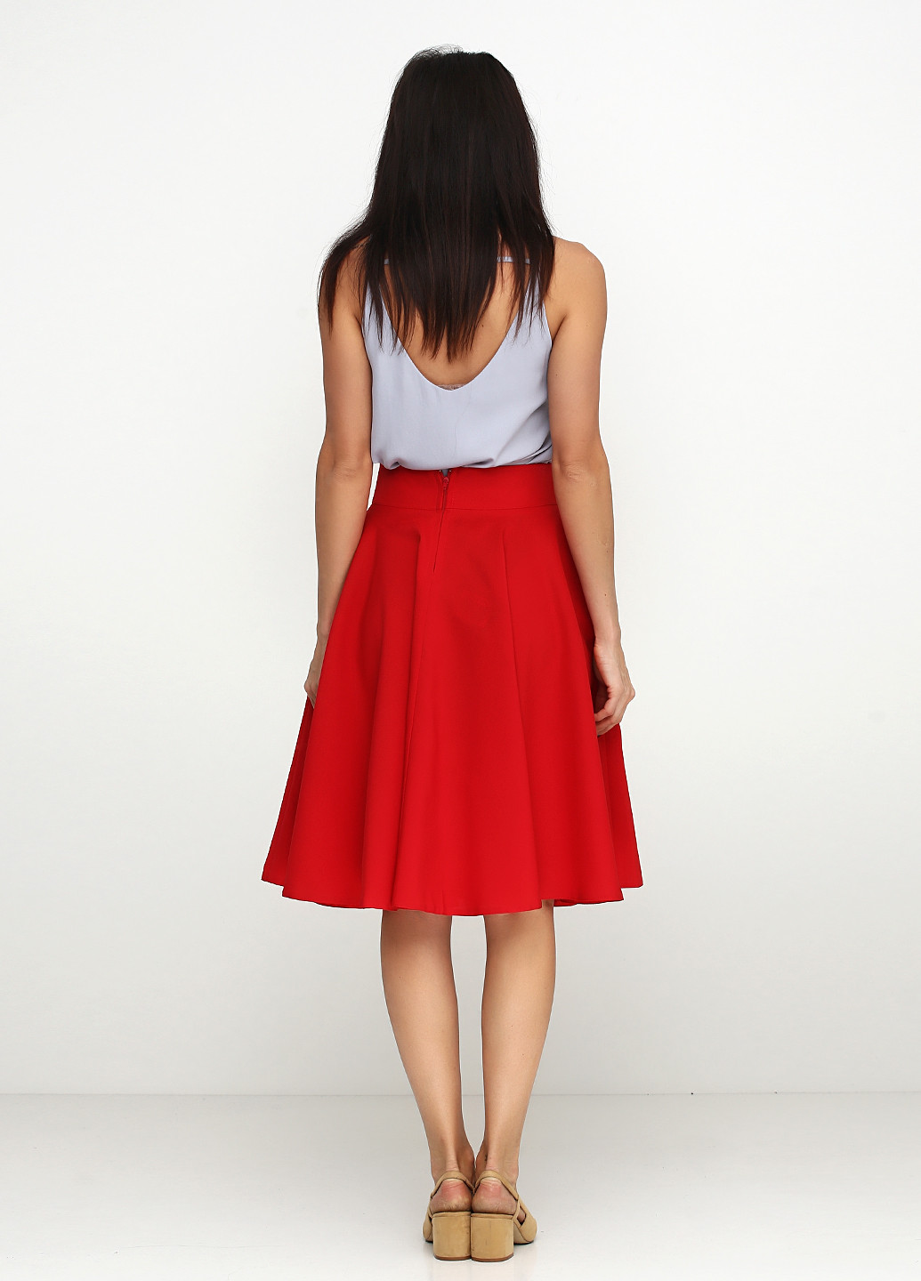 Красная кэжуал однотонная юбка ANVI а-силуэта (трапеция)
