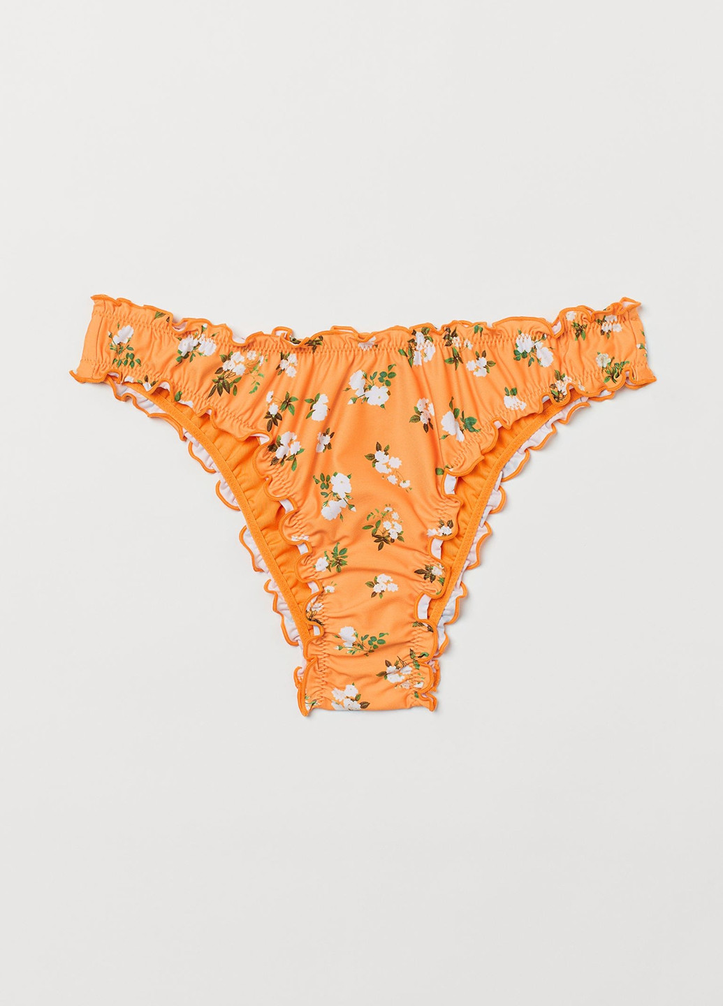 Оранжевые купальные трусики-плавки с цветочным принтом H&M