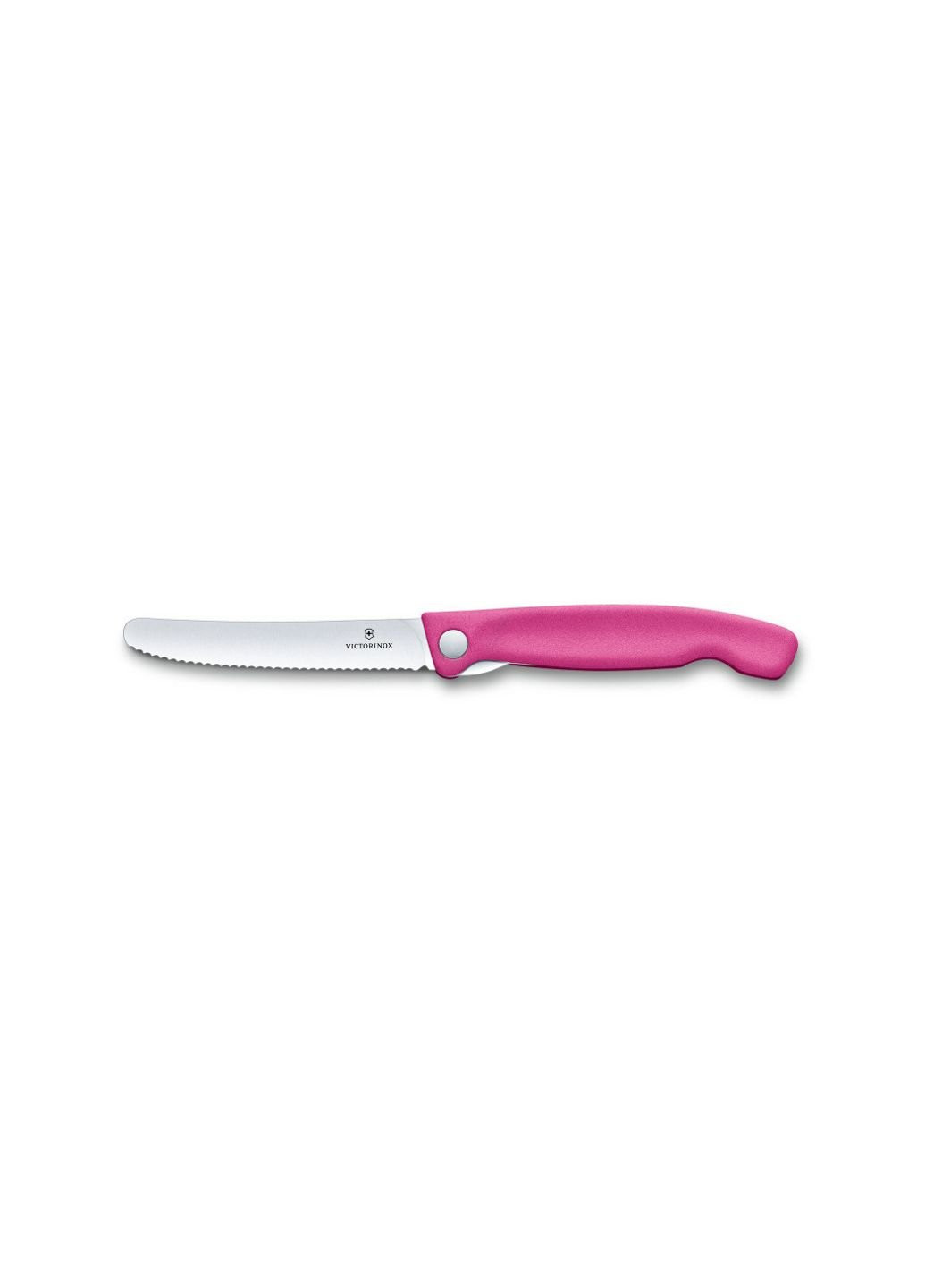 Кухонний ніж SwissClassic Foldable Paring 11 см Serrated Pink (6.7836.F5B) Victorinox (254065208)