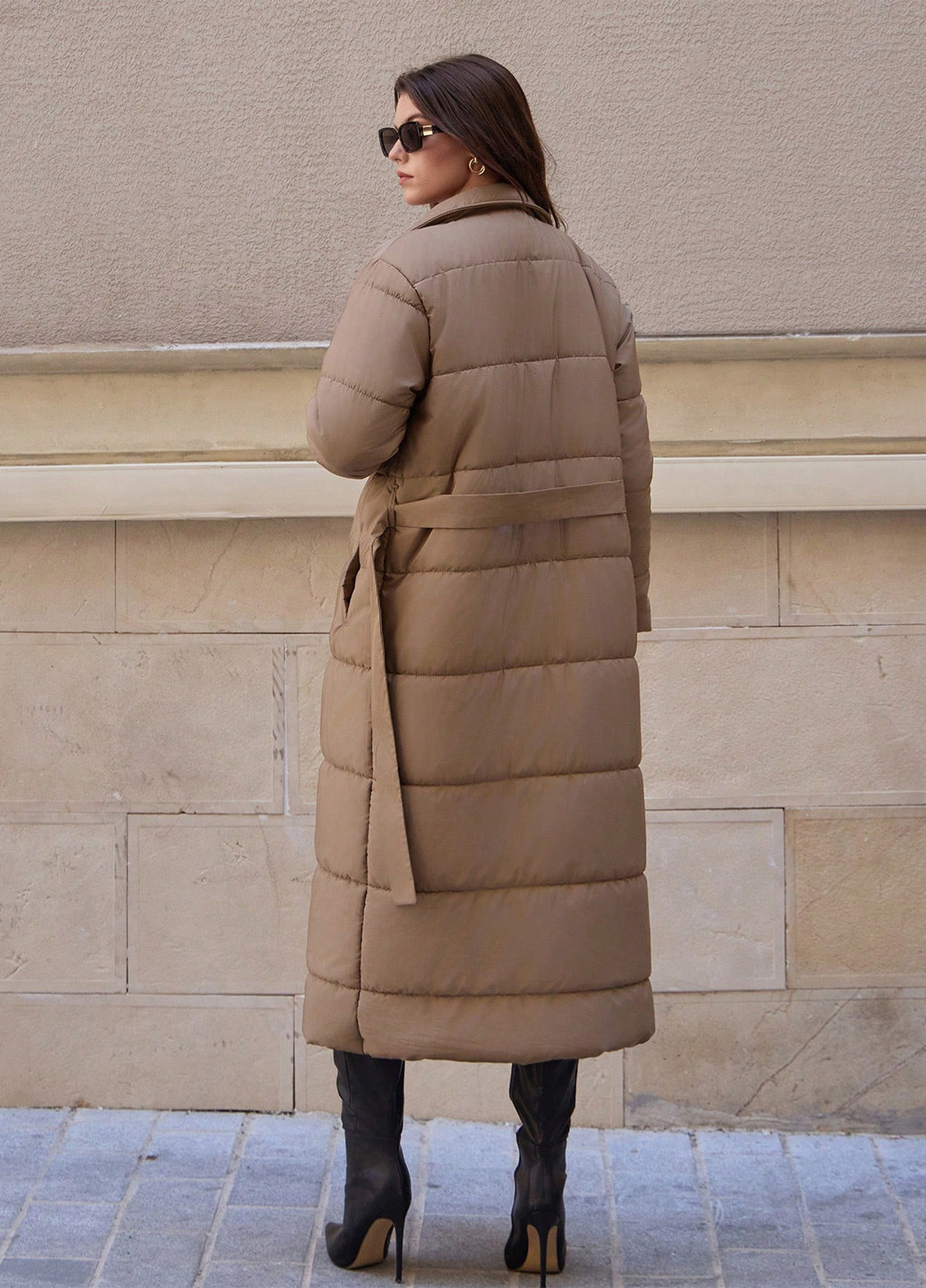 Темно-бежева зимня куртка куртка-пальто SHEIN