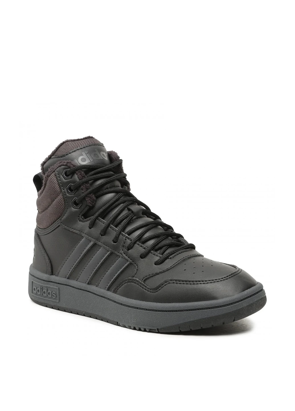 Чорні кросівки зимовий adidas HOOPS 3.0 MID WTR