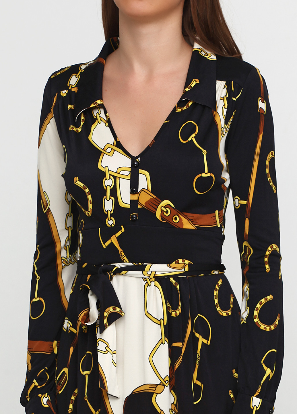 Комбинированное кэжуал платье Tibi с абстрактным узором