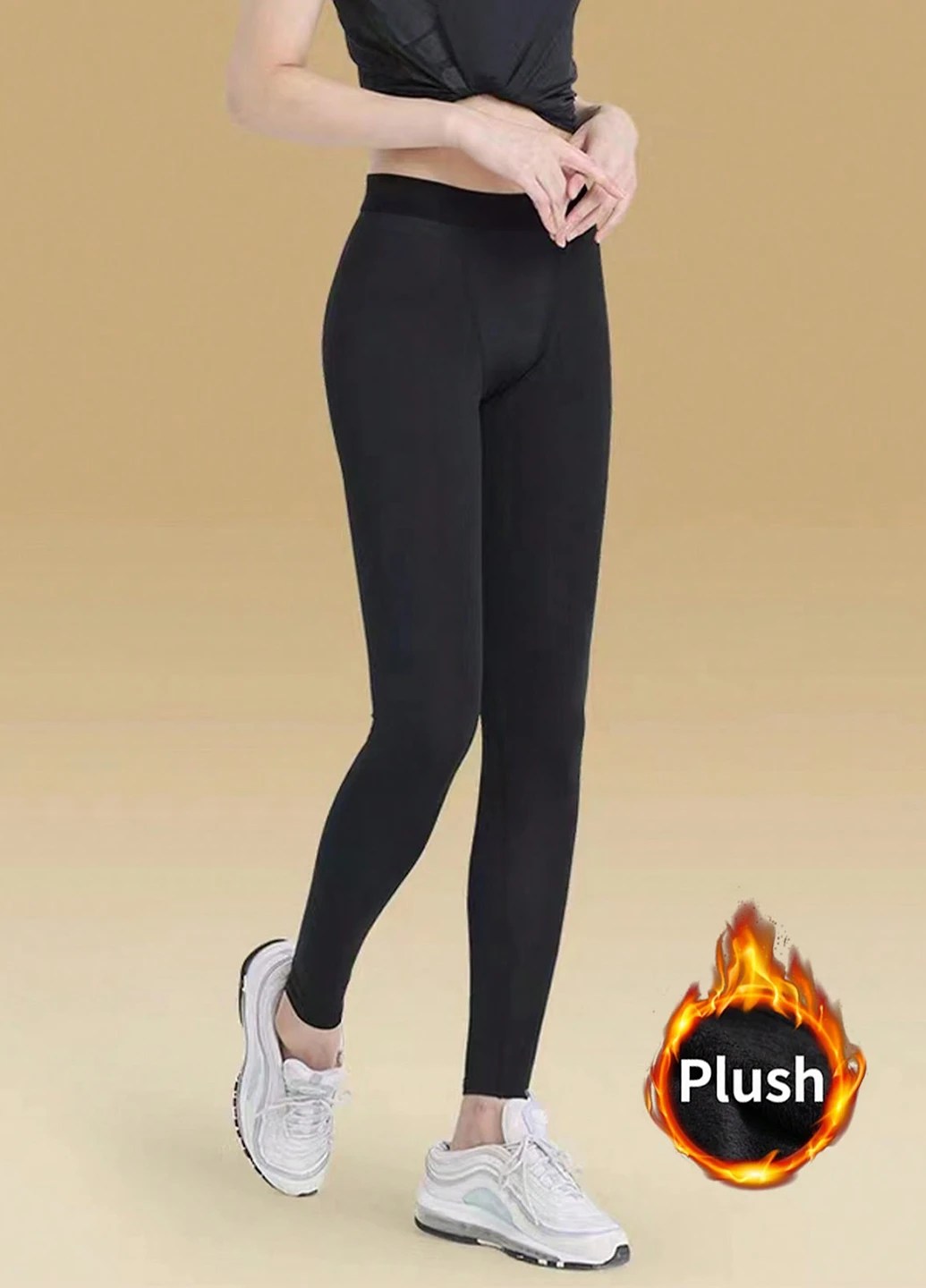 Черные демисезонные леггинсы SHEIN