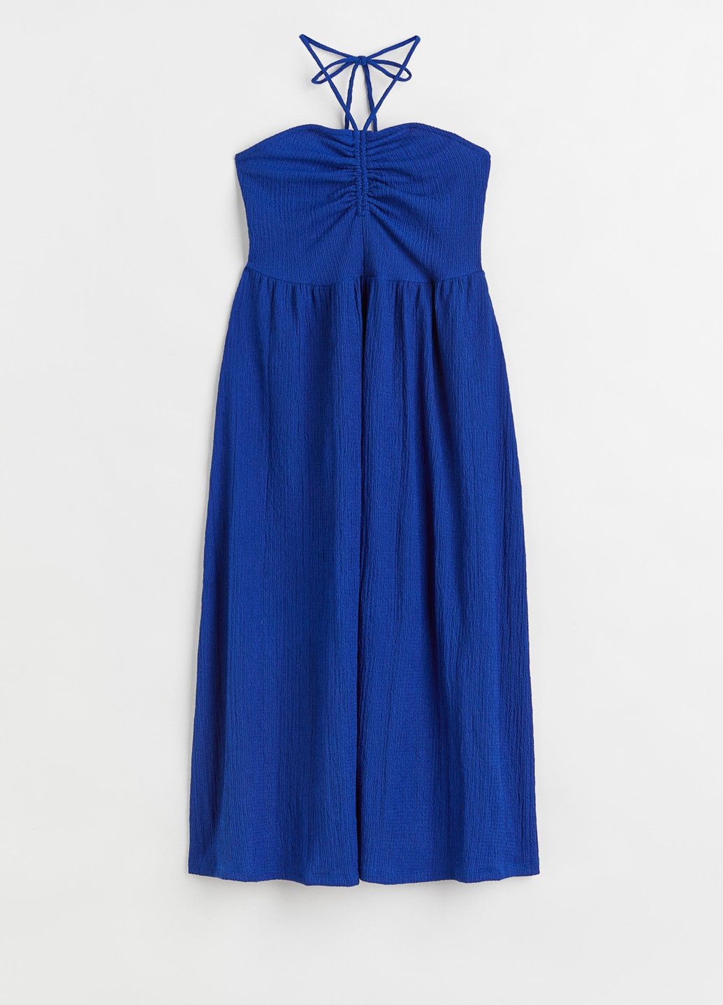 Синя кежуал сукня з відкритими плечима H&M однотонна