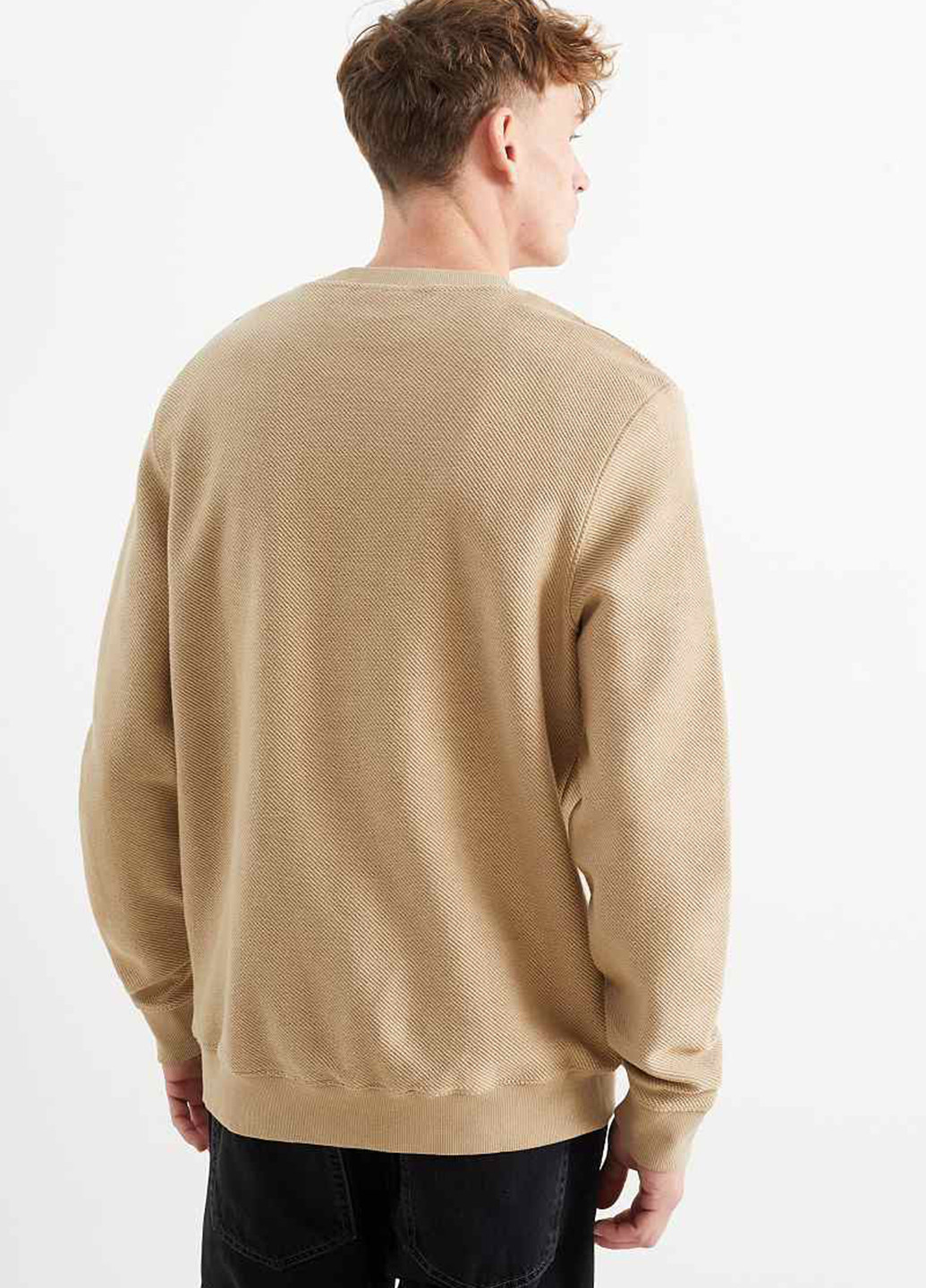 Серо-коричневый свитшот C&A надпись вышивка (307510938)