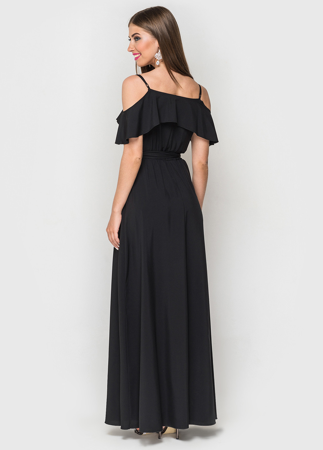 Черное кэжуал платье TessDress однотонное