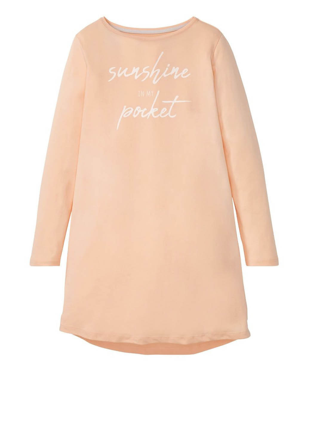 Пудровое домашнее платье Esmara с надписью