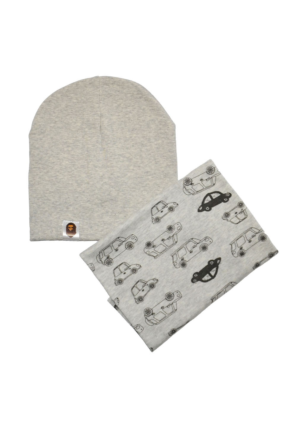 Серо-бежевый демисезонный комплект (шапка, шарф-снуд) Sweet Hats