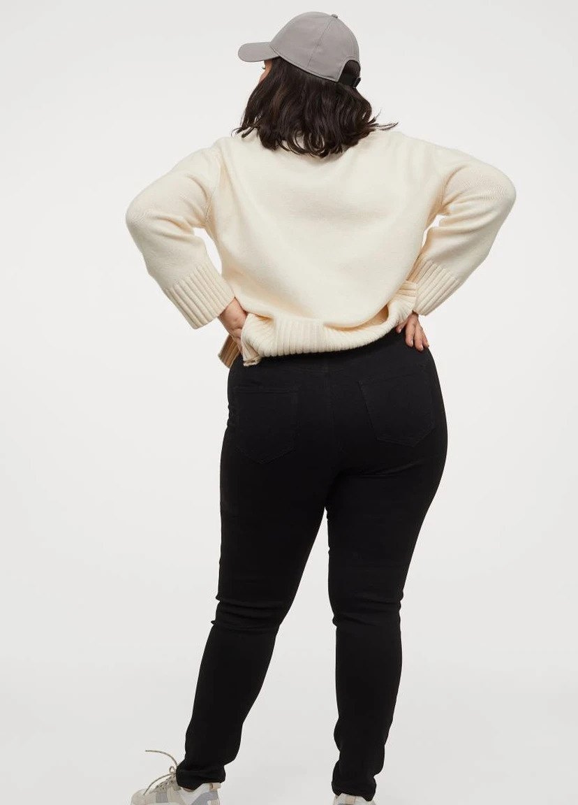 Черные демисезонные джегинсы skinny regular H&M+