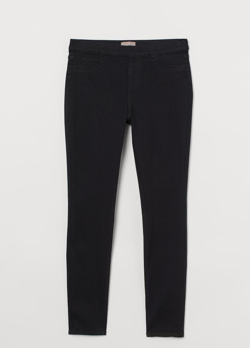Черные демисезонные джегинсы skinny regular H&M+