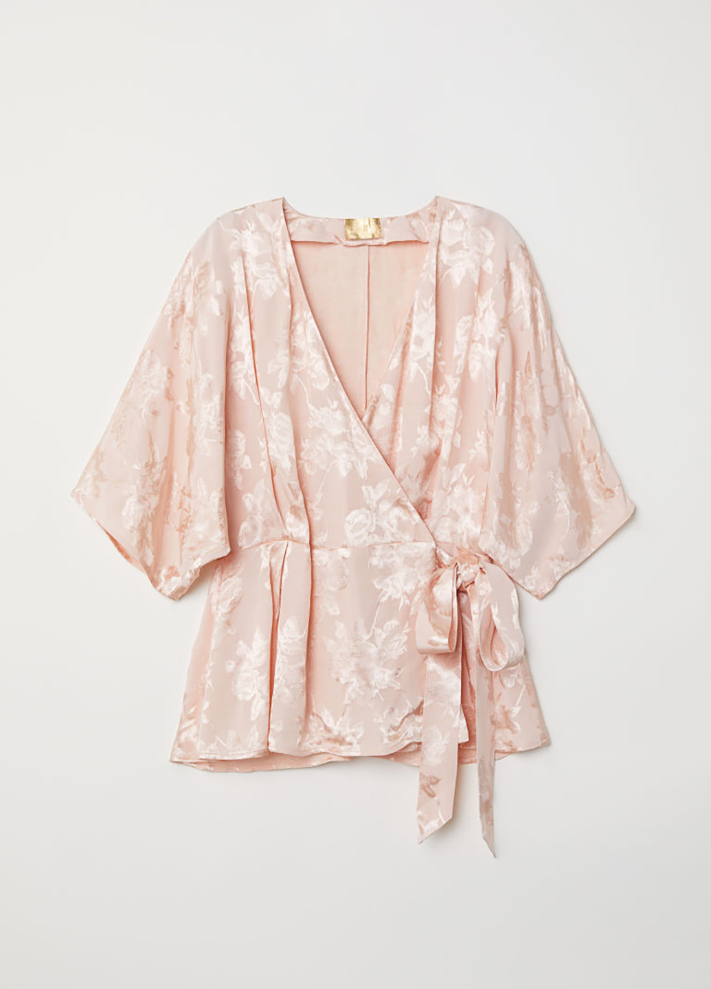 Пудровая летняя блуза на запах H&M