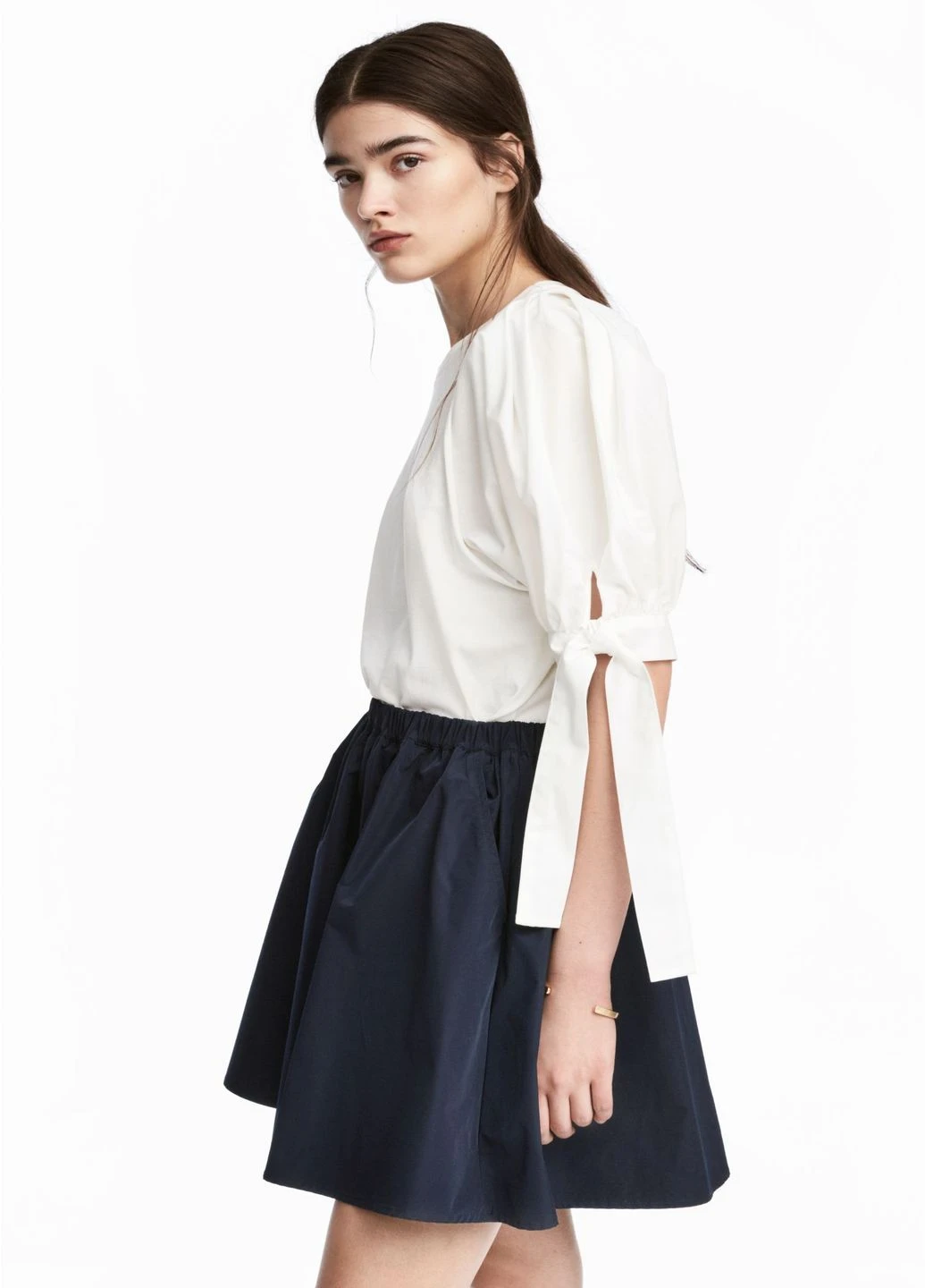 Синяя однотонная юбка H&M