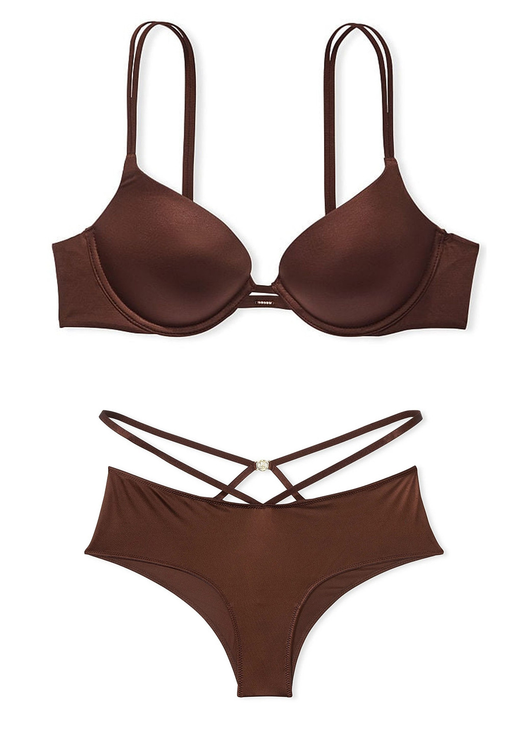 Темно-коричневий демісезонний комплект (бюстгальтер, трусики) Victoria's Secret