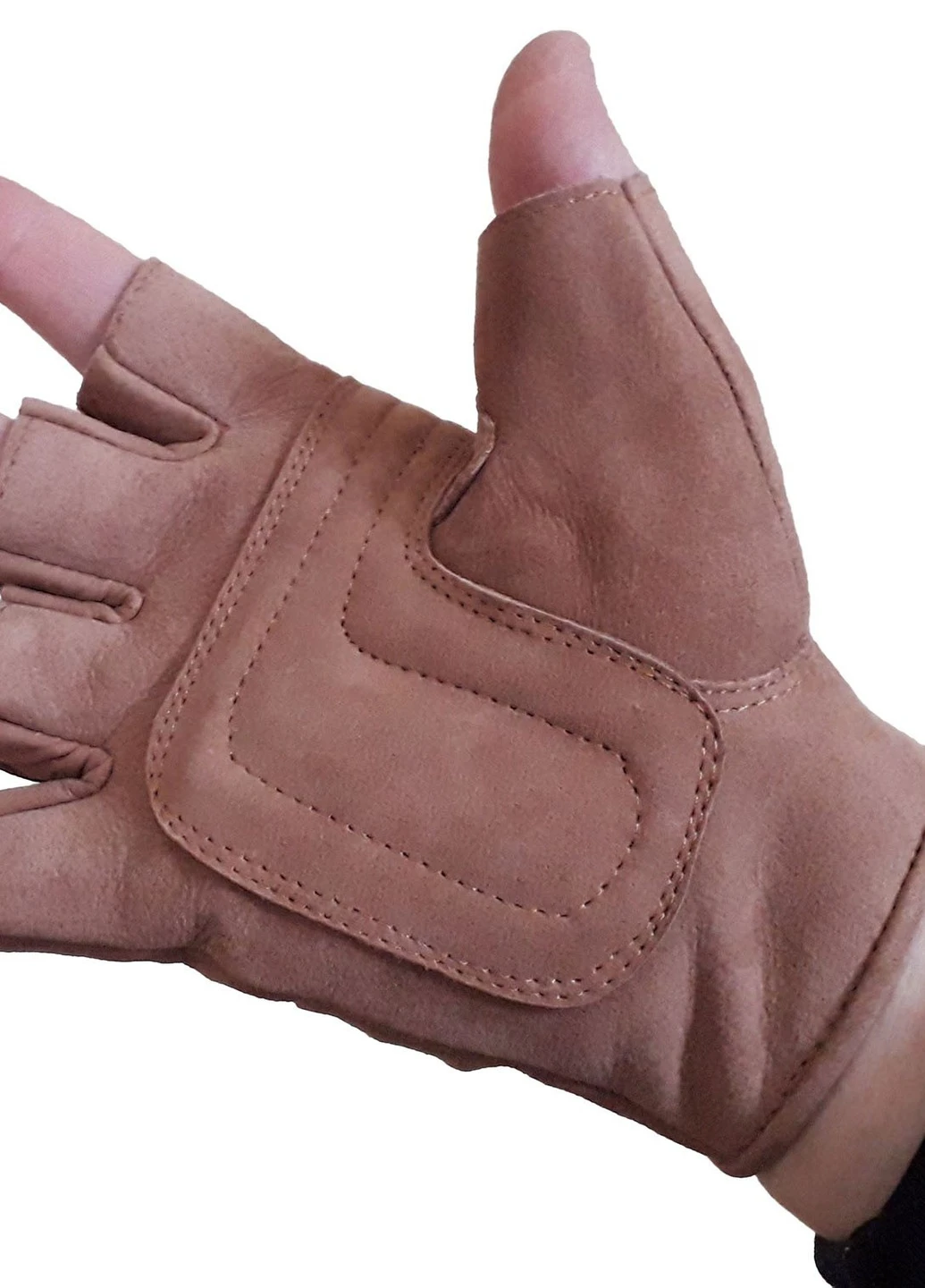 Перчатки кожаные без пальцев коричневые из нубука (AL3010_ 2XL) размер 2XL All State Leather (256365438)