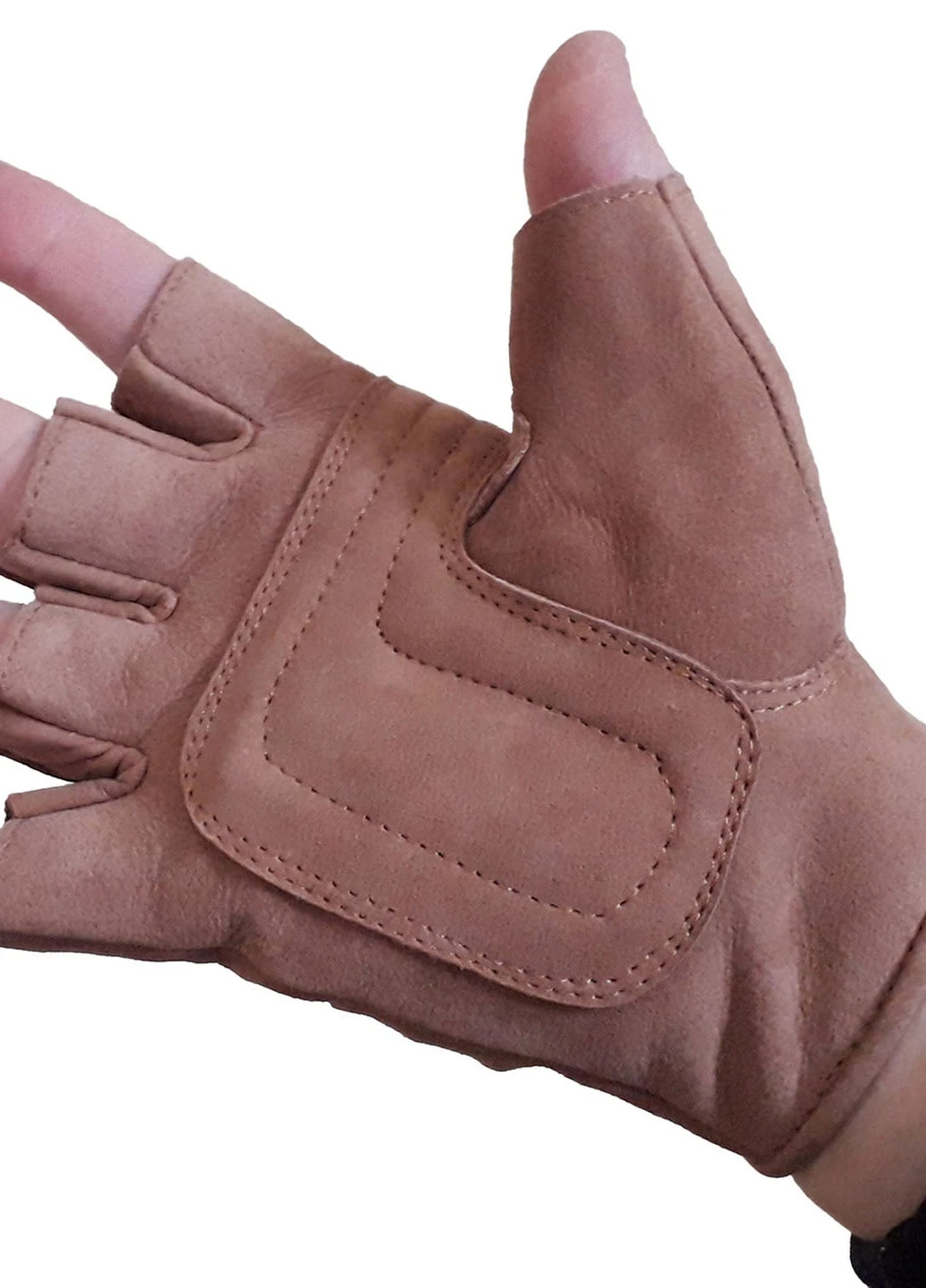 Перчатки кожаные без пальцев коричневые из нубука (AL3010_ 2XL) размер 2XL All State Leather (256365438)