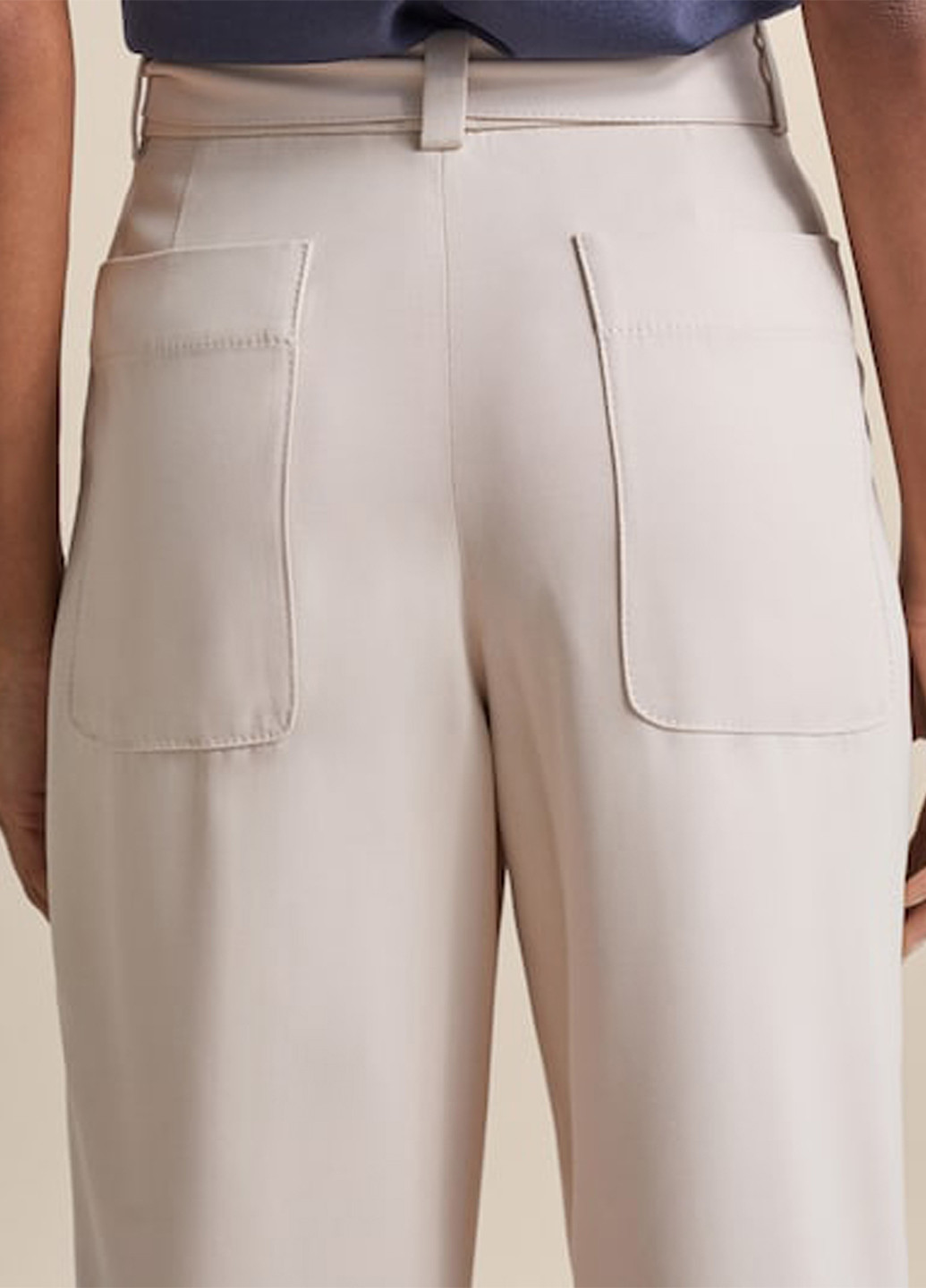 Серо-бежевые кэжуал летние прямые брюки Massimo Dutti