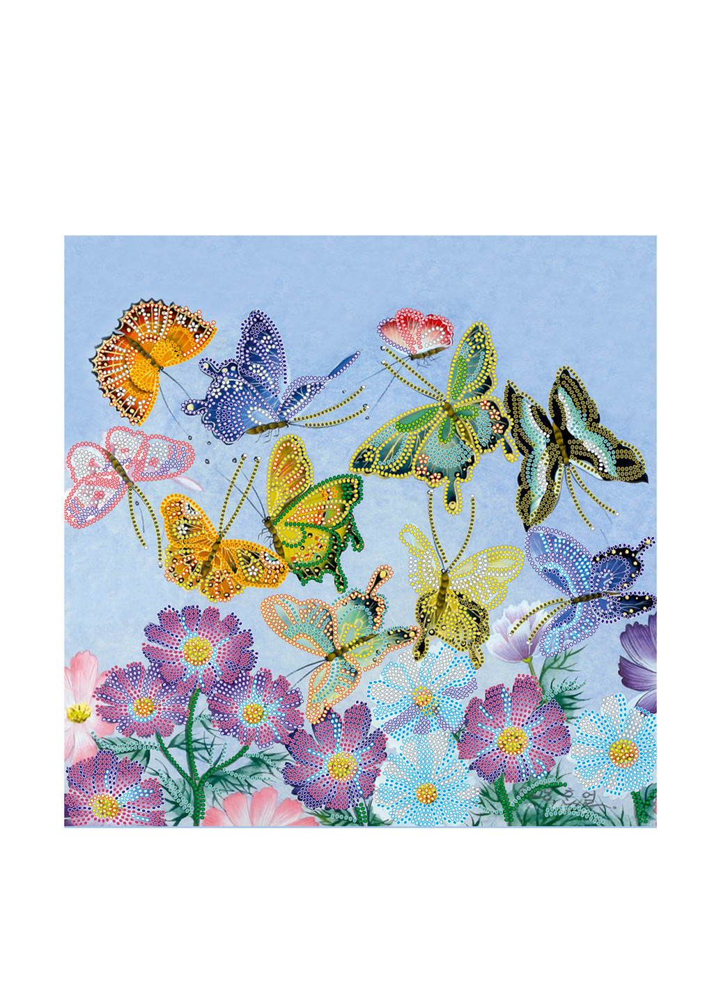 Схема для вышивки бисером на холсте Танец бабочек, 30х30 см Abris Art (286318380)