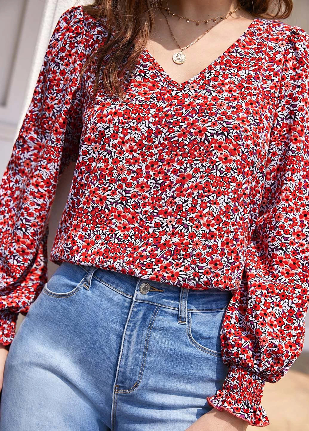 Комбинированная блуза SHEIN