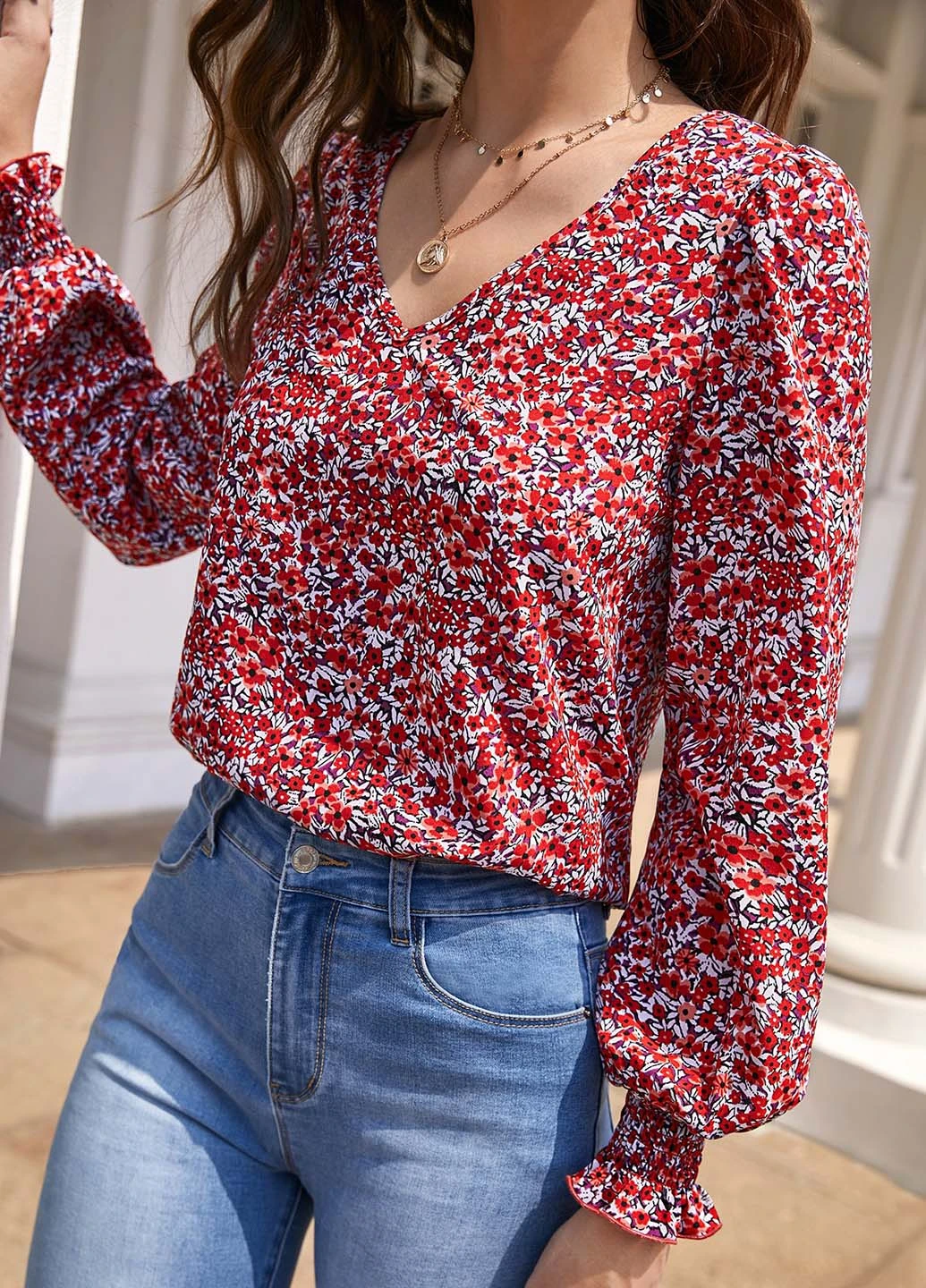 Комбинированная блуза SHEIN