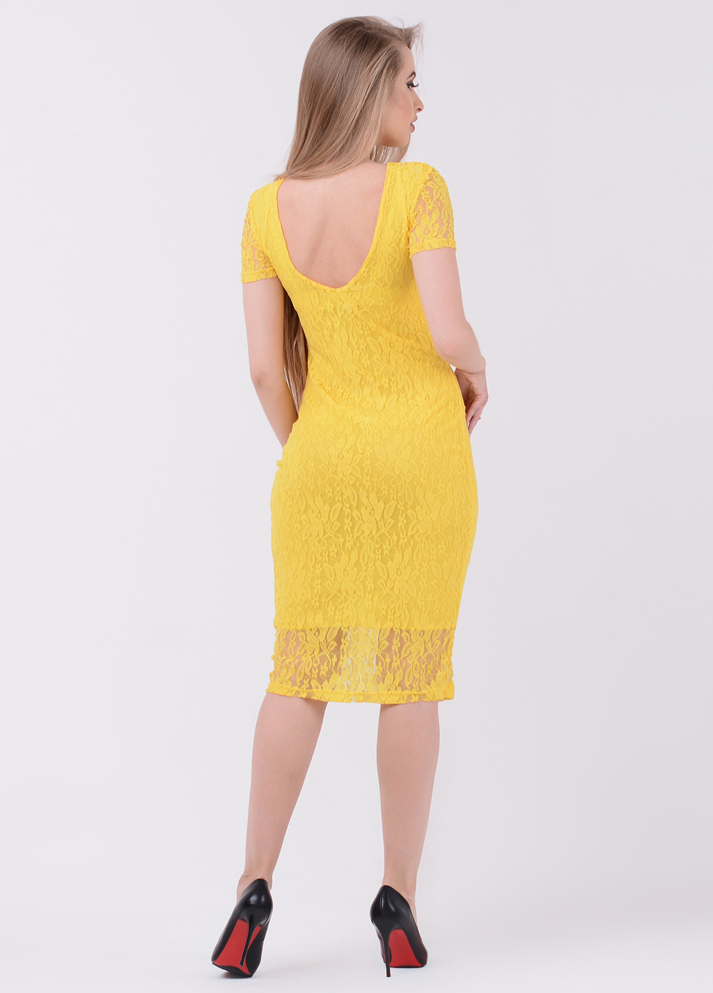 Жовтий коктейльна сукня футляр Santali однотонна
