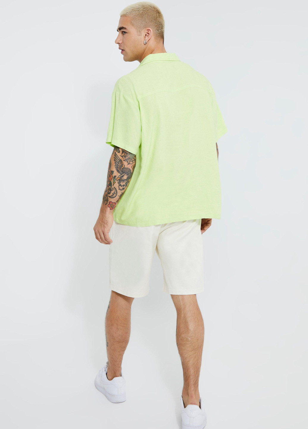 Светло-зеленая кэжуал рубашка однотонная Boohoo