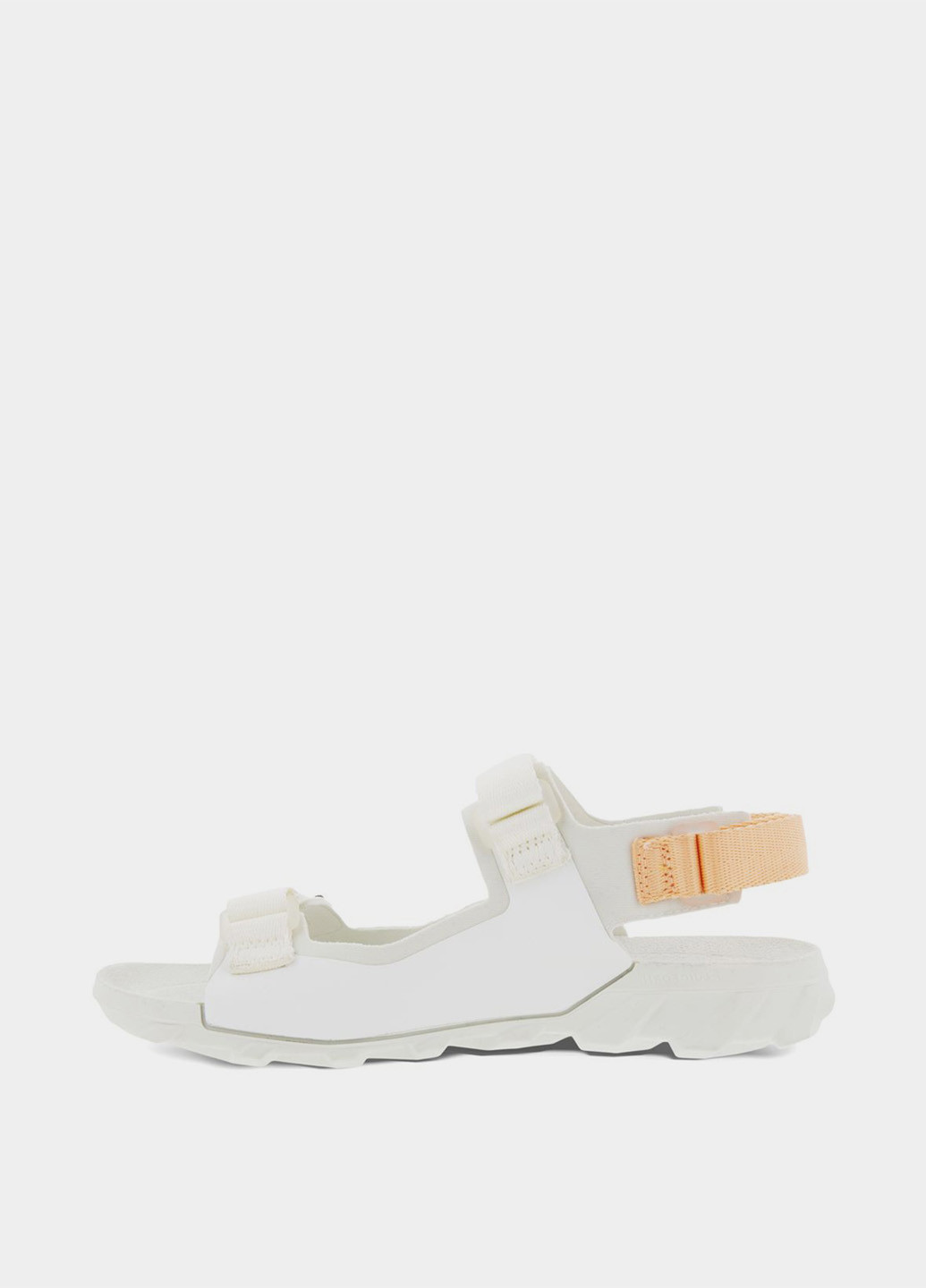 Белые босоножки Ecco на липучке с логотипом