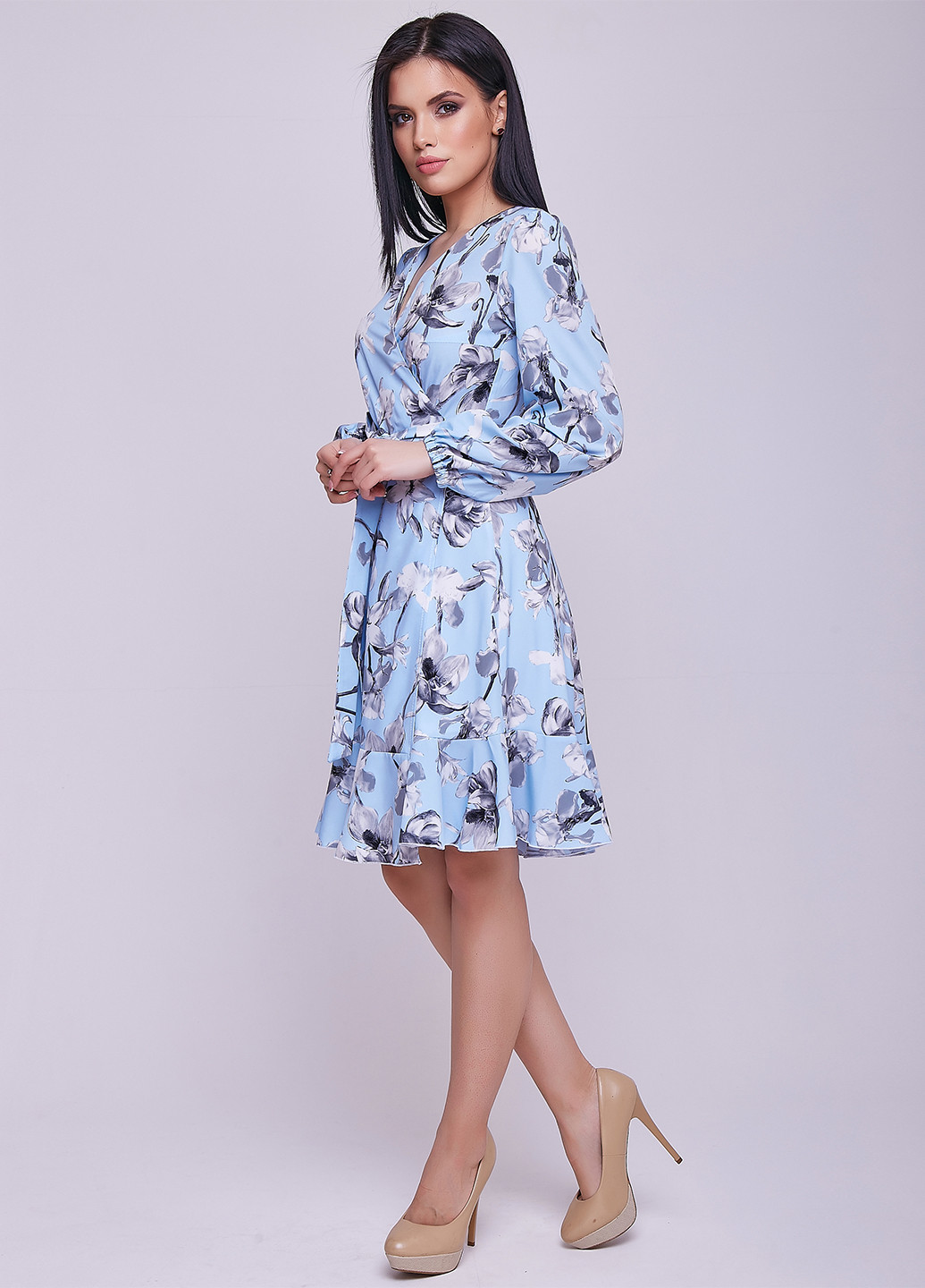 Блакитна кежуал сукня ST-Seventeen з квітковим принтом