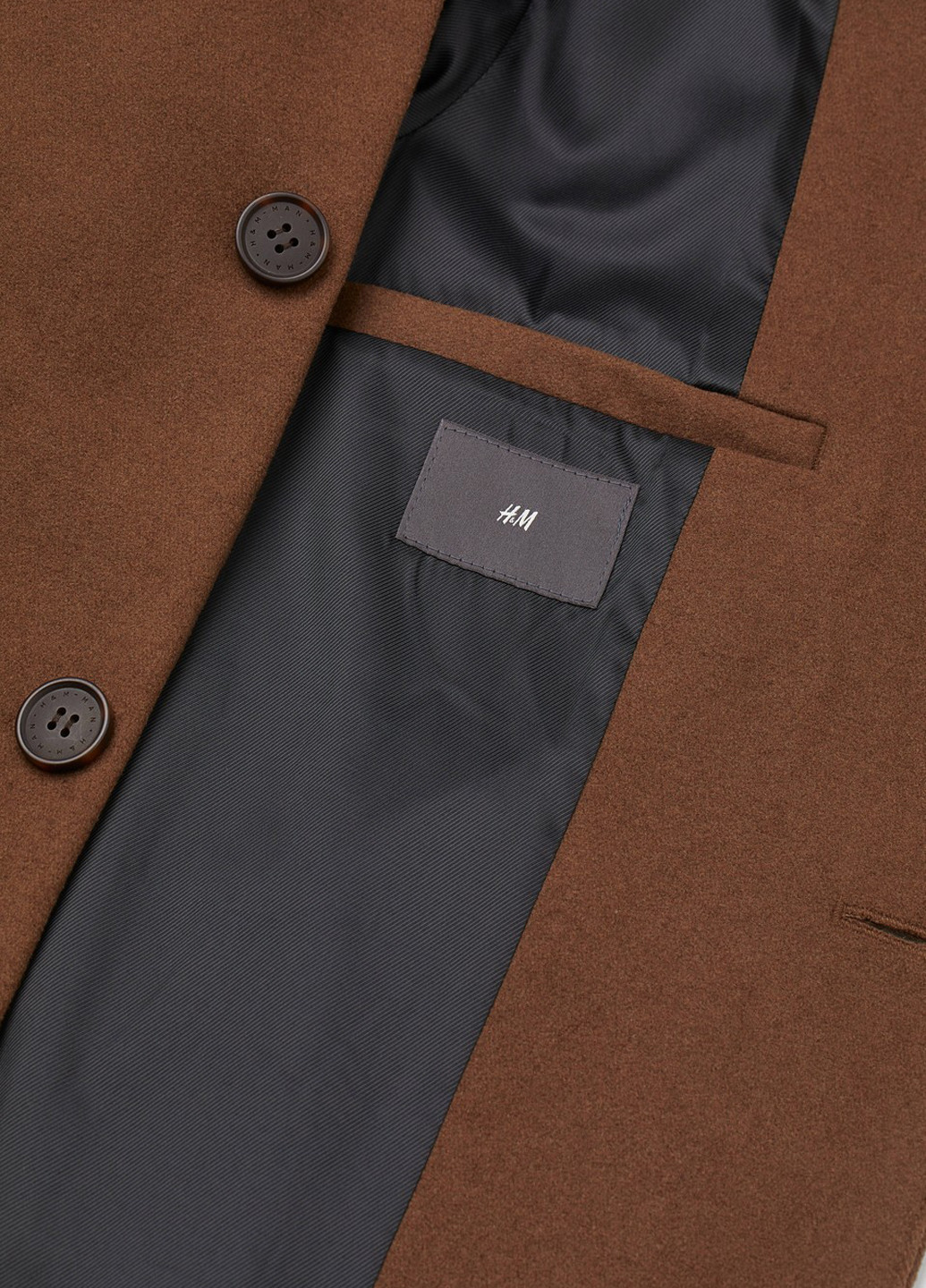 Коричневе демісезонне Пальто однобортне H&M