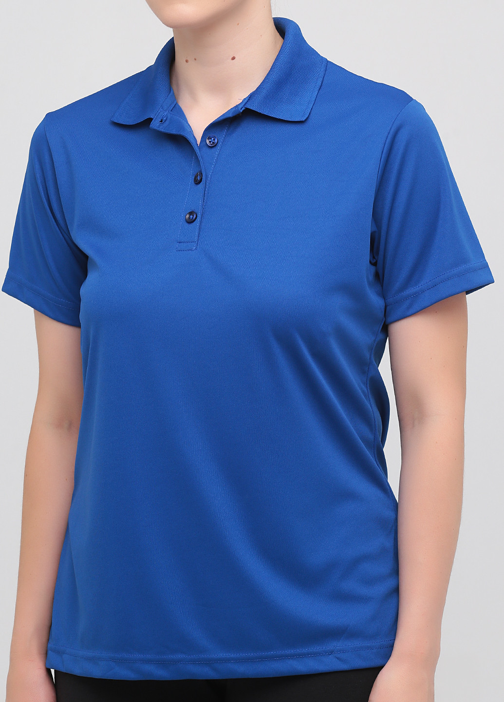 Светло-синяя женская футболка-поло Paragon однотонная