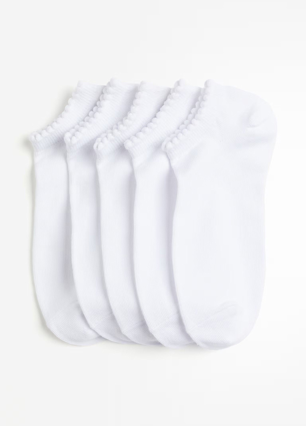Белые носки (5 пар) H&M однотонные (364525157)