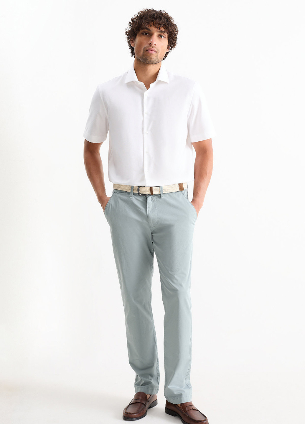 Серо-голубые кэжуал демисезонные чиносы брюки C&A