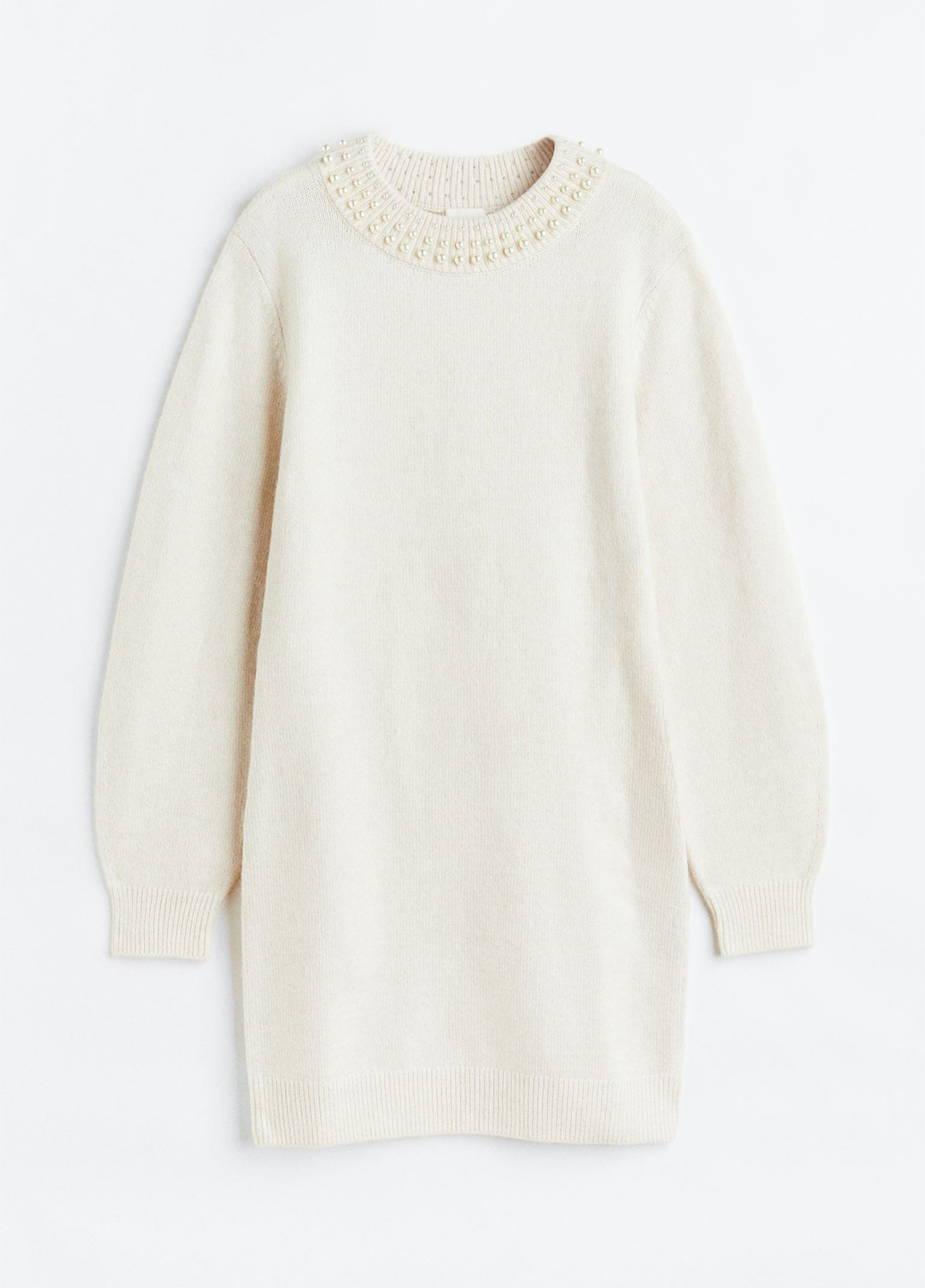 Жемчужное кэжуал платье платье-свитер H&M однотонное