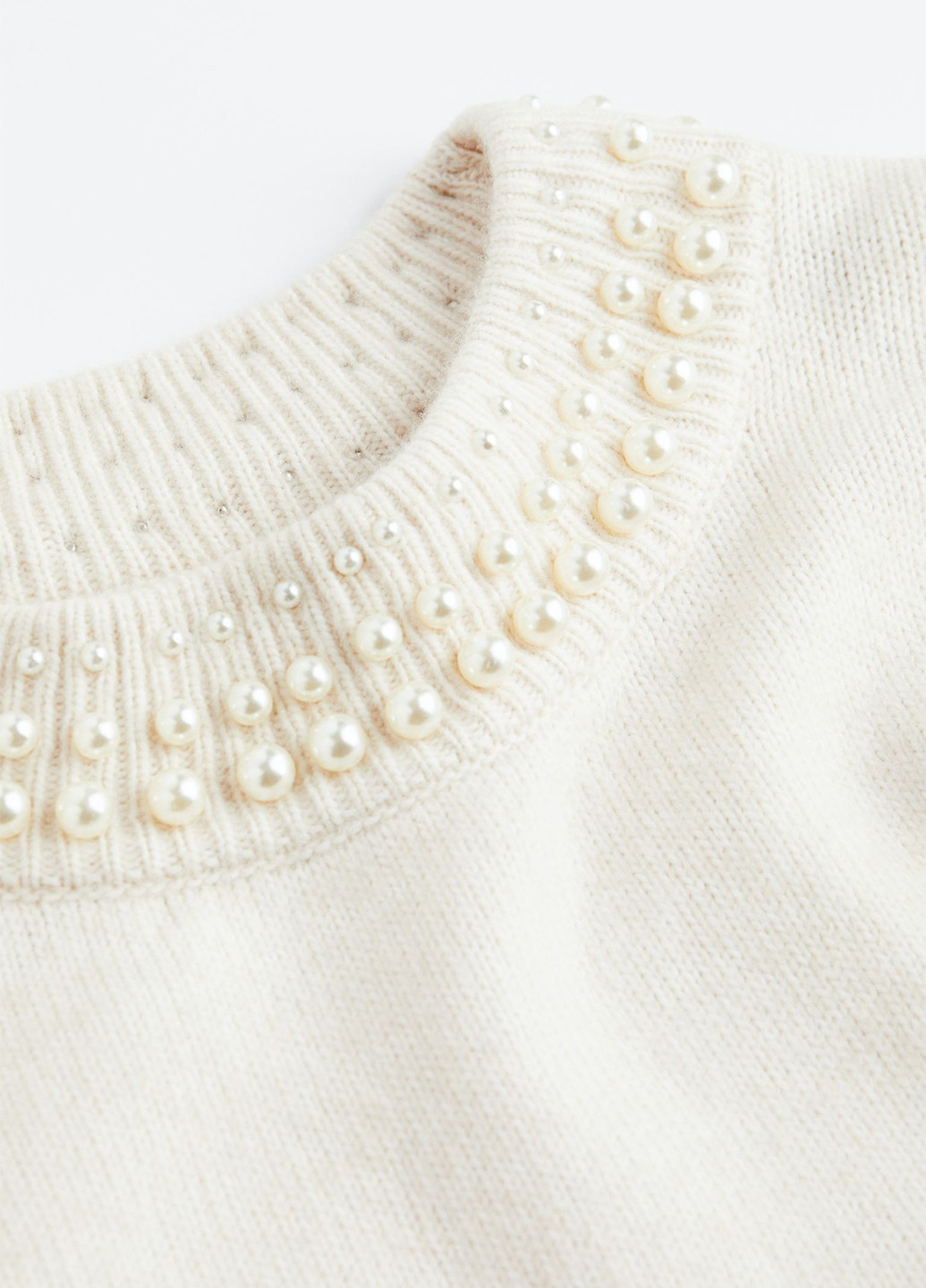 Жемчужное кэжуал платье платье-свитер H&M однотонное