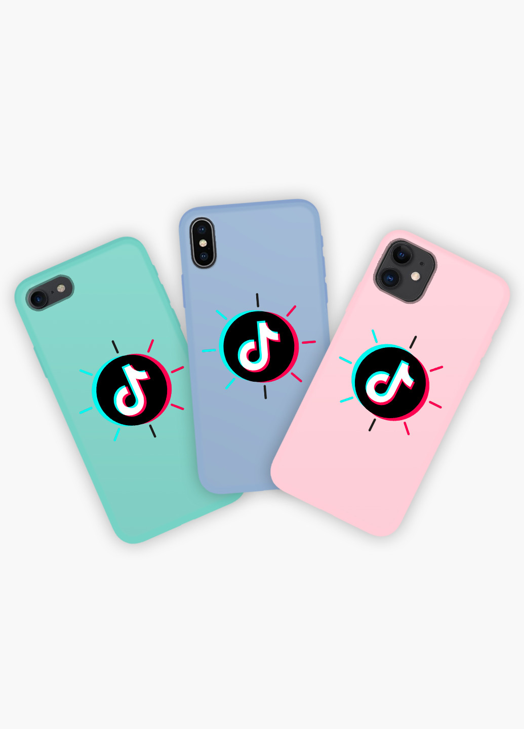Чохол силіконовий Apple Iphone X ТікТок (TikTok) Білий (6129-1388) MobiPrint (219503415)