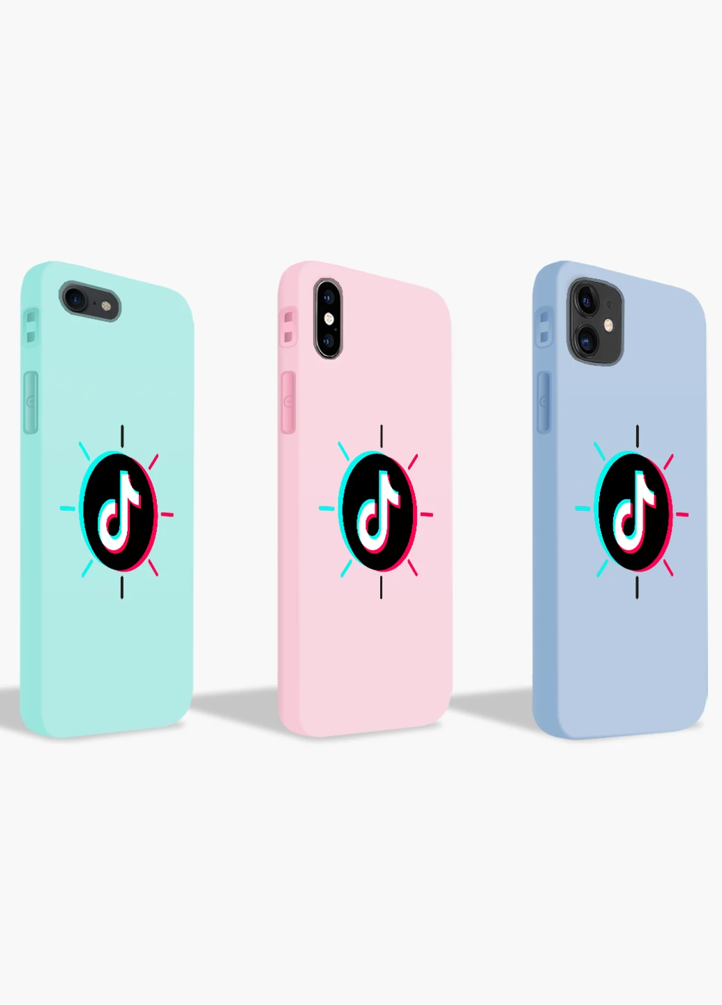 Чохол силіконовий Apple Iphone X ТікТок (TikTok) Білий (6129-1388) MobiPrint (219503415)