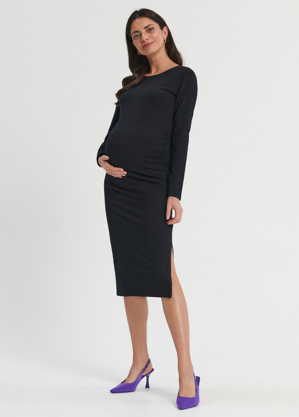 Чорна кежуал сукня для вагітних Sinsay однотонна