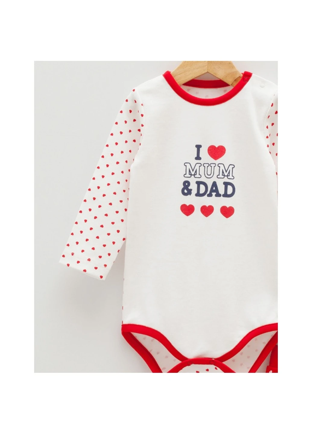 Червоний демісезонний комплект боді + штани i love mum Caramell
