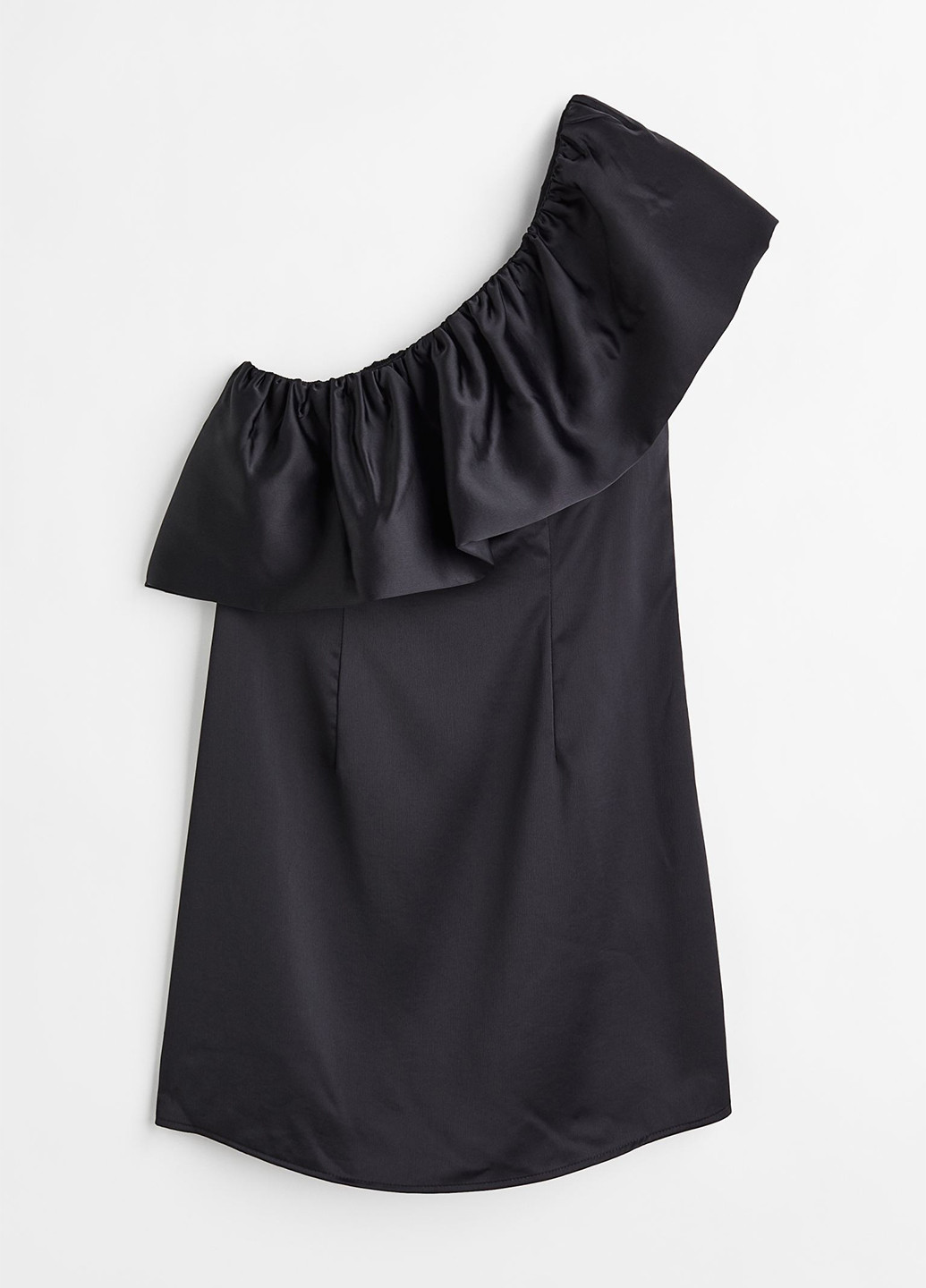 Черное кэжуал платье на одно плечо H&M однотонное