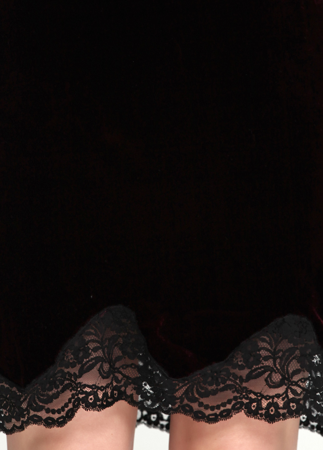 Темно-бордовое коктейльное платье Ralph Lauren однотонное