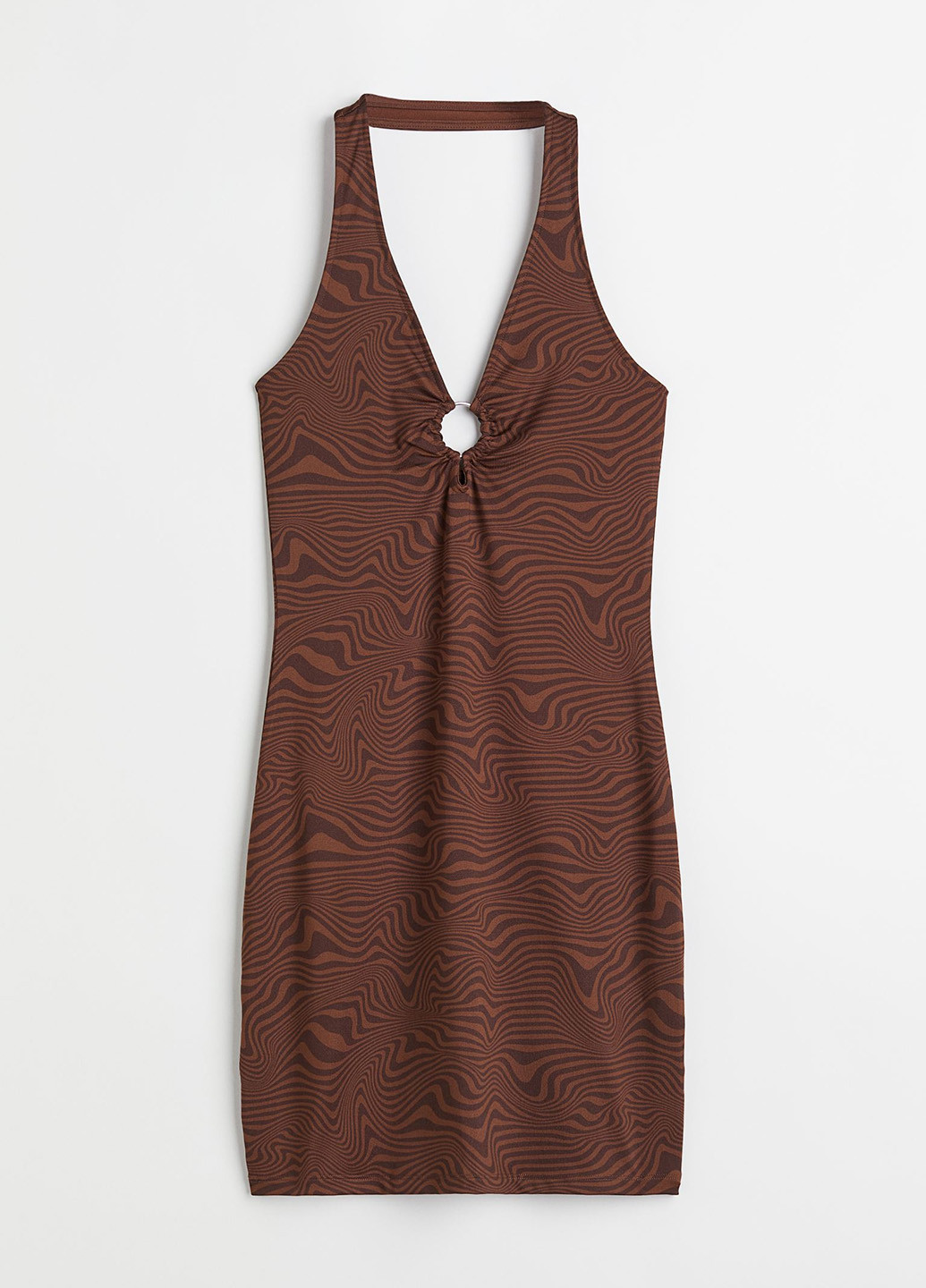 Темно-коричневое кэжуал платье H&M с рисунком