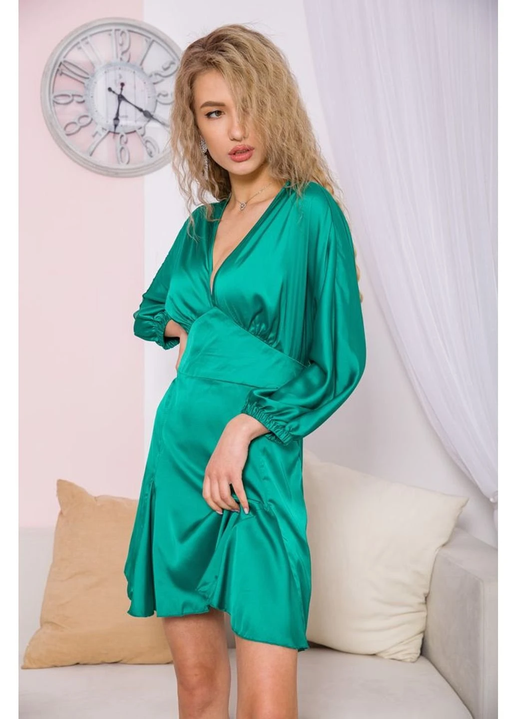 Зелена святковий сукня 115r0463-3 Kamomile з малюнком