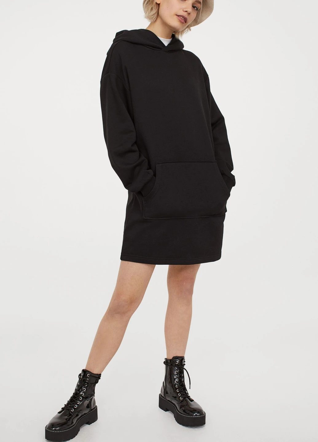 Черное кэжуал платье H&M однотонное