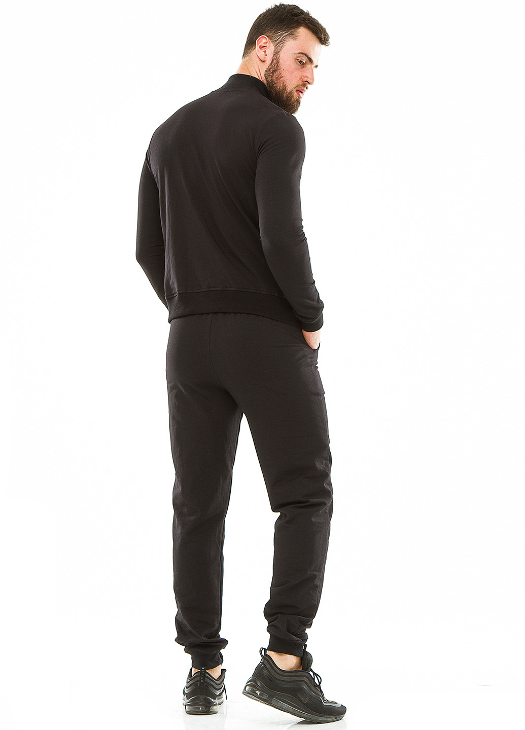 Чорний демісезонний костюм (толстовка, брюки) з довгим рукавом Demma