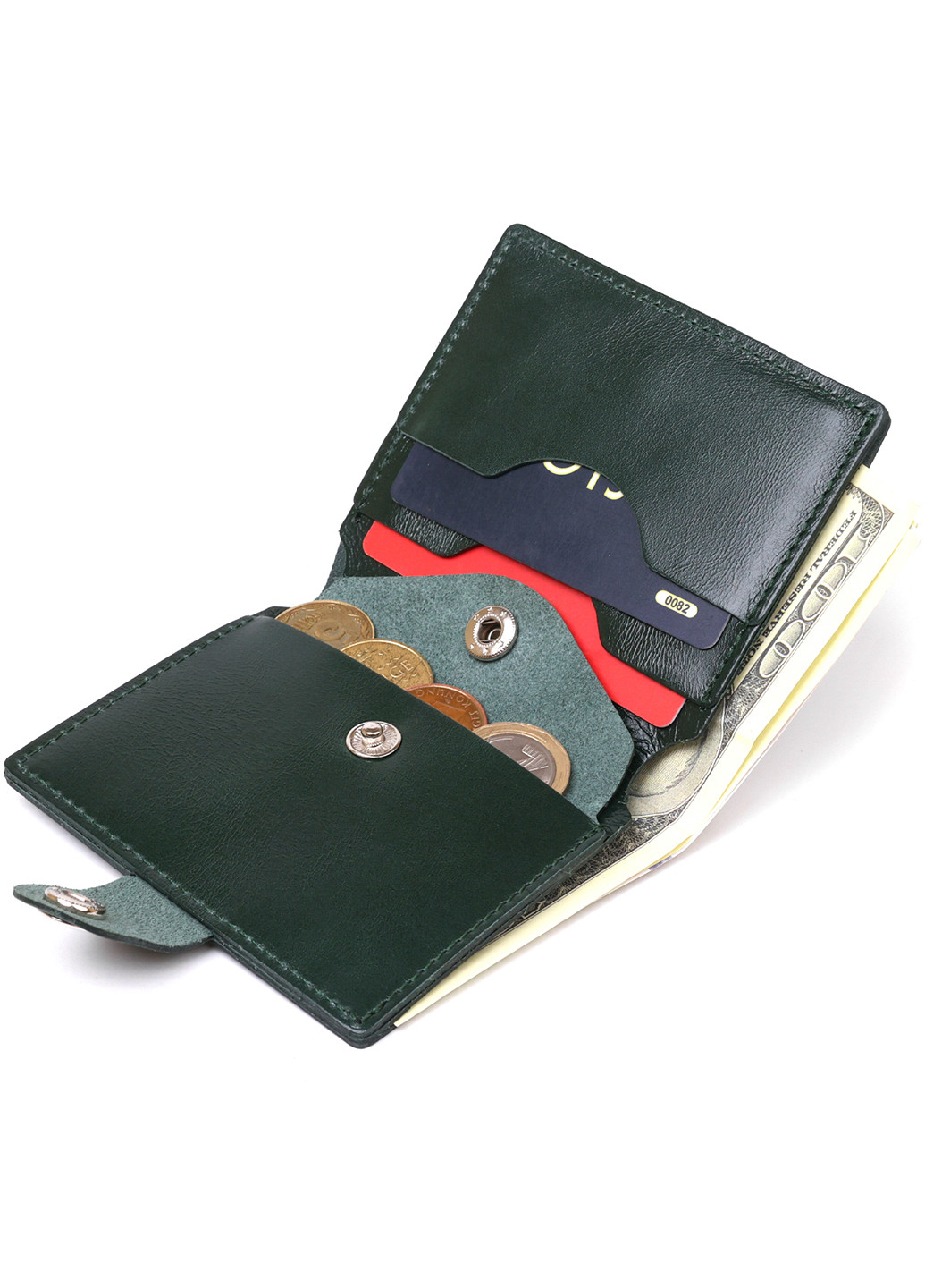 Мужское кожаное портмоне 9х10х1 см Shvigel (253490914)