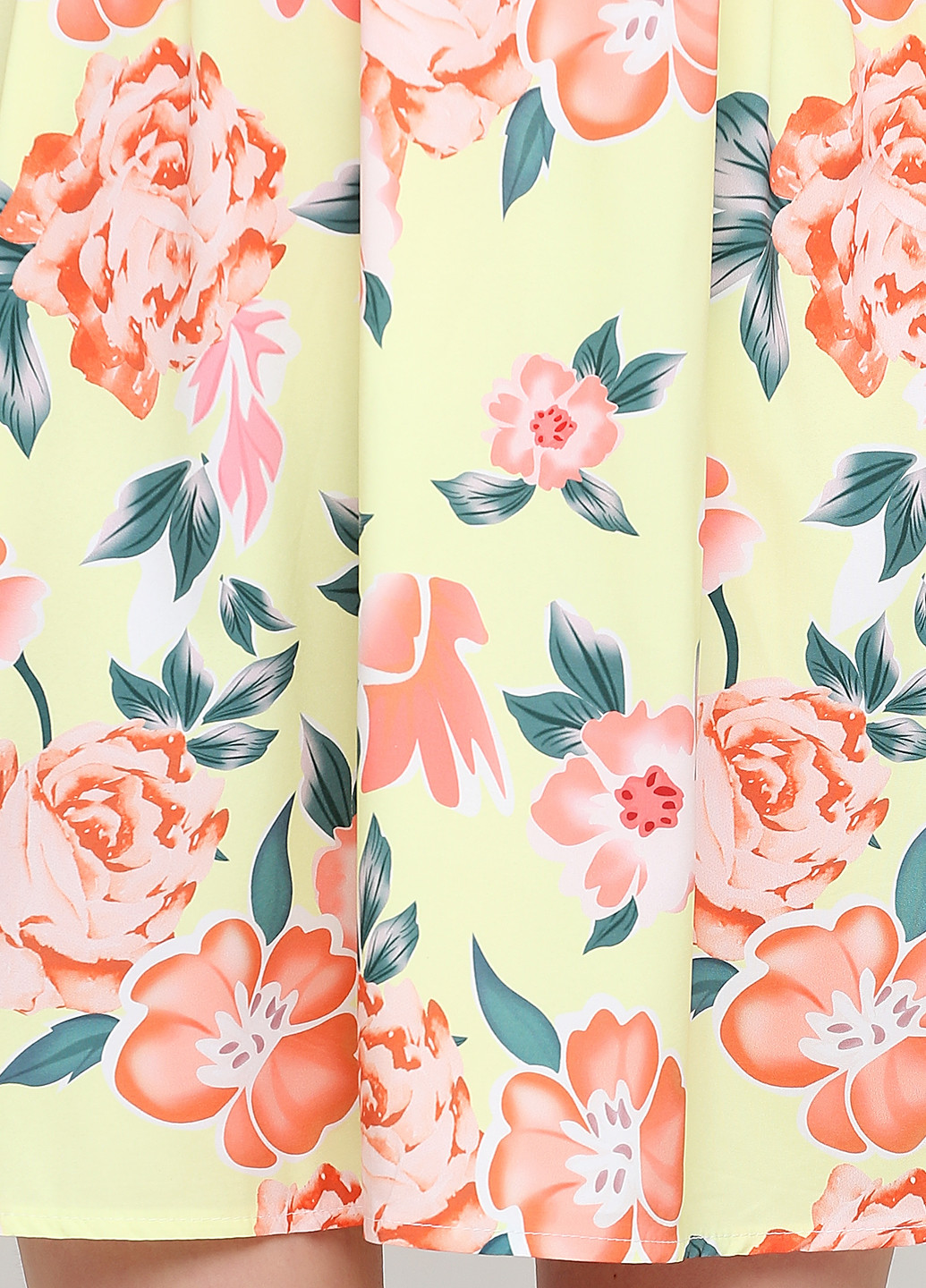 Желтое кэжуал платье клеш MANOI с цветочным принтом