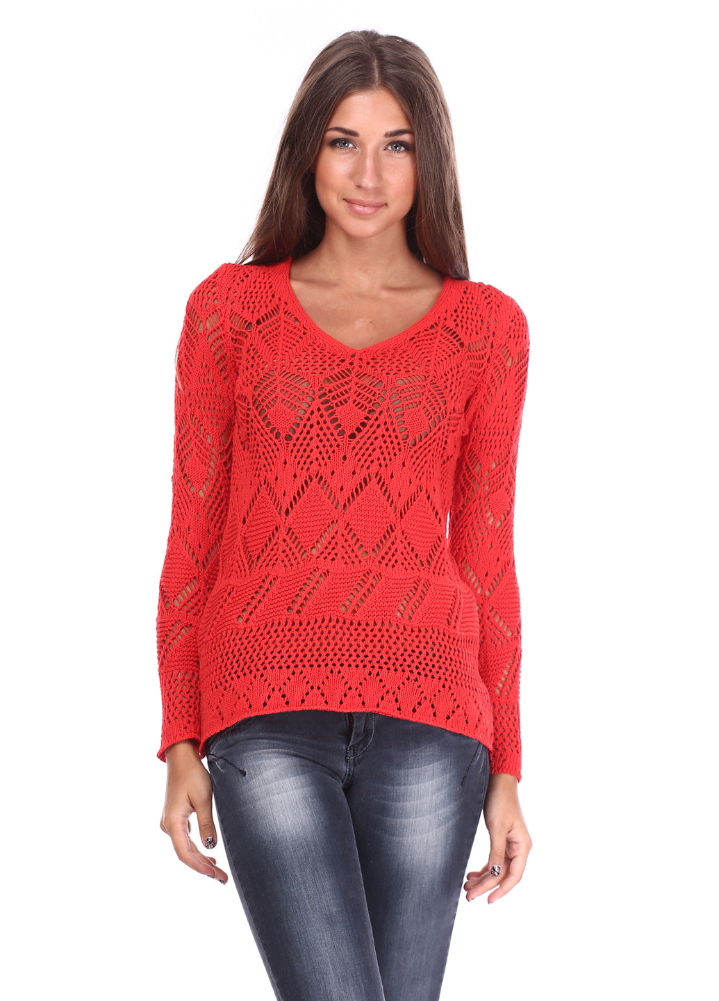 Коралловый демисезонный пуловер пуловер Folgore Milano